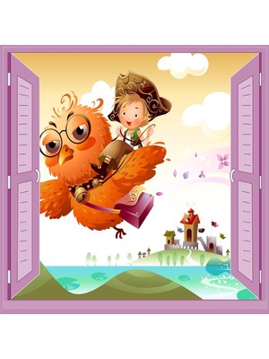 MWX Teknoloji Çocuk Odası Bebek Odası Pencere Poster Duvar Kağıdı Kuş