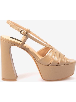 Kemal Tanca Kadın Neolit Taban Bantlı 13CM Platform Topuklu Ayakkabı 1166