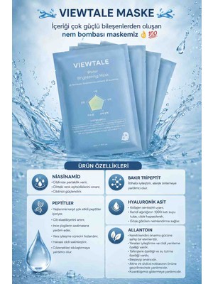 Butik Viewtale Water Brightening Mask✨ Aydınlatıcı & Nemlendirici Yüz Maskesi
