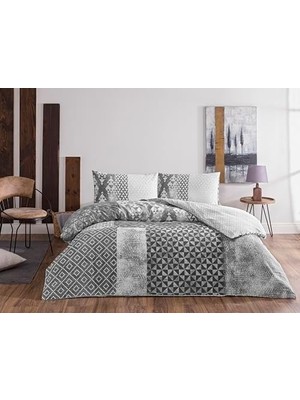 MWX Teknoloji Taç Misty Flanel Standart Flanel Nevresim Takımı, Gri, Çift Kişilik