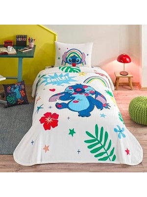 MWX Teknoloji Taç Stitch Standart Pamuk Nevresim Takımı, Çok Renkli, Tek Kişilik