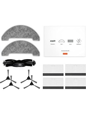 MWX Teknoloji Ultenis D5S Pro Aksesuar Kiti, 11 Parça (4 Yan Fırça + 4 Hepa Filtre + 2 Mikrofiber Paspas Bezi + 1 Rulo Fırça)