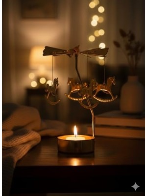 MWX Teknoloji Twirl Candle Dekoratif Dönen Mumluk, Metal,, 10 x 10 Cm, Atlı Karınca Temalı