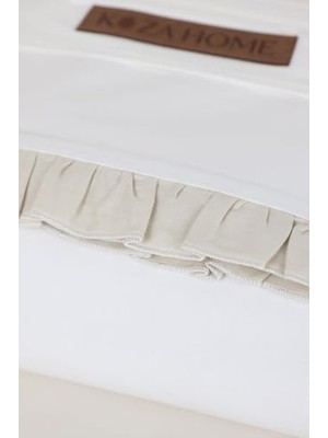 MWX Teknoloji Pure Ekru Krem Fırfırlı Nevresim Takımı 200X220 4702