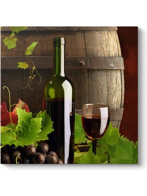 MWX Teknoloji Kırmızı Şarap Fıçısı Tablosu 60 x 60