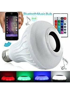 MWX Teknoloji Gece Lambası Bluetooth Hoparlör Rgb Ledli Lamba Kumandalı Mp3 Çalar Ampul Renkli Ampul, , Tek Ebat