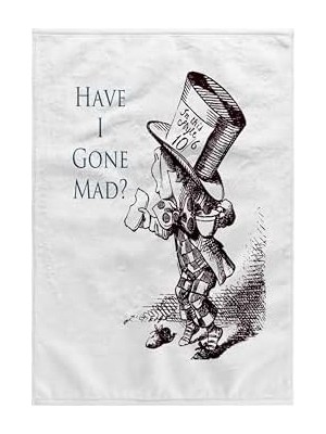 MWX Teknoloji 3D Rose Hatter Have I Gone Mad Alice In Wonderland El/spor Havlusu, 15 x 22