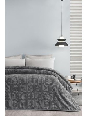 MWX Teknoloji Melan Çift Kişilik Emboss Battaniye - Gri, 200 x 220
