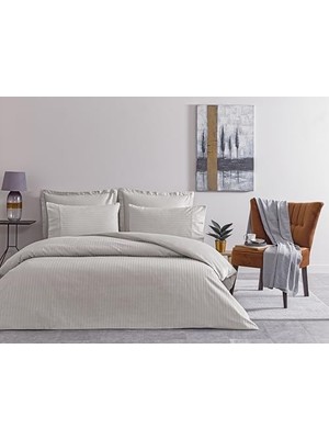 MWX Teknoloji Premium Basic Nev.tk Stripe Çift Kişilik Nevresim Takımı Gri