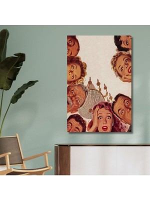 MWX Teknoloji Tekli Dikey Kanvas Psikoloji Poliklinik Tablosu Şaşkın Insanlar, 40 x 60