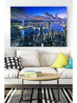MWX Teknoloji (PSTER16236) Hong Kong Manzara Kanvas Tablo 2 21 x 30