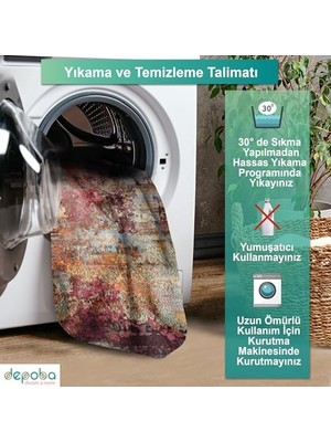 MWX Teknoloji Erne Kadife Kaymaz Pamuk Tabanlı Yıkanabilir Antibakteriyel Salon Halısı 200X300