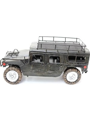 MWX Teknoloji Hummer Army Jeep 2003 Elyapımı Eskitilmiş Biblo Siyah 27CM