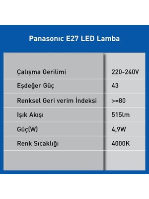 MWX Teknoloji LED Lamba, Gün Işığı E27 4,9W 515LM 4000K