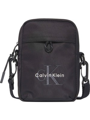 Calvin Klein Calvın Kleın Erkek Marka Logolu Günlük Kullanıma Uygun Siyah El Çantası LV04D3231G Ub1