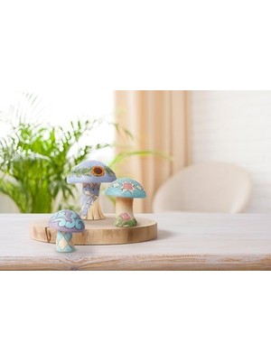 MWX Teknoloji Jim Shore Heartwood 's Meadow Mushrooms Minyatür Heykelcik Seti, 6,5 Cm, Çok Renkli