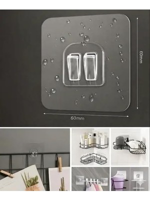 MWX Teknoloji 15'li Çiftli Banyo Köşe Rafı Yedek (60X60MM) - 15 Parça Dev Avantaj Paketi Güçlü Kanca Seti