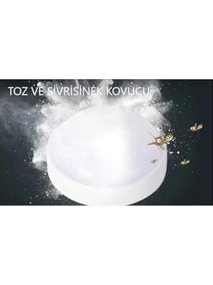 MWX Teknoloji Balkon Lambası Teras Lambası 15W Yuvarlak Banyo Lambası 6400K Beyaz Işık Tavan Lambası (Beyaz)