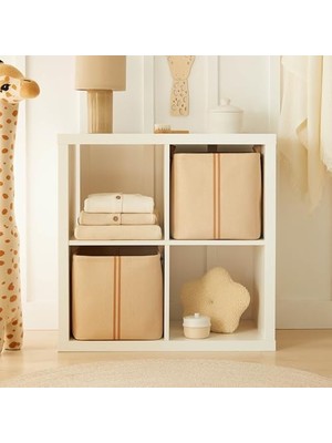 MWX Teknoloji 2'li Çocuk Odası Jüt Kumaş Sepet Set 30 x 30 x 30 cm