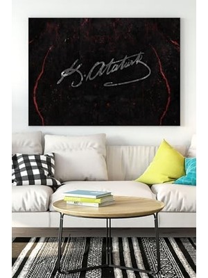 MWX Teknoloji (PSTER15050) Atatürk Imza Kanvas Tablo 50 x 70
