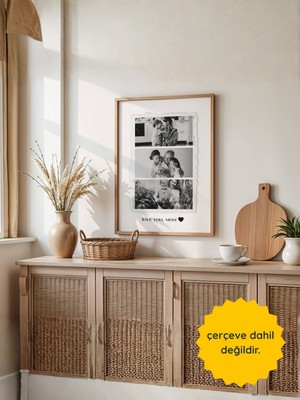 Fuart.Co Love You Mom Poster, Kişiye Özel Anneler Günü Posteri, Çerçevesiz Poster