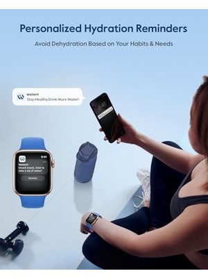 MWX Teknoloji Waterh Su Içmeyi Hatırlatan Akıllı Su Şişesi, 24 Oz Bpa Içermeyen Paslanmaz Çelik Vakum Yalıtımlı Su Şişesi, App'li Geniş Ağızlı Su Takip Şişesi, Hediye Için Ideal - Mavi