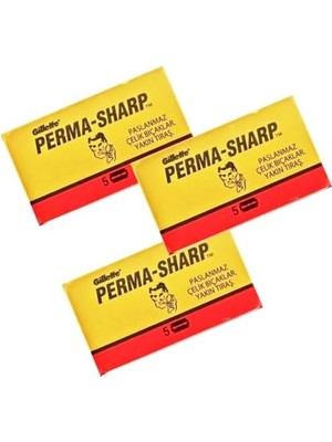 MWX Teknoloji Perma-Sharp Çift Taraflı Tıraş Bıçağı, Paslanmaz Çelik, 3 Kutu x 5 Adet, Toplam 15 Jilet, Islak Tıraş Için