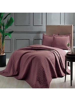MWX Teknoloji Taç Kendinden DESENLI%100 Polyester Yatak Örtüsü Seti, Bordo, Tek Kişilik