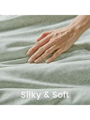 MWX Teknoloji Spaces Ikiz Yorgan Seti - 2 Adet (1 Mikrofiber Yorgan ve 1 Parça) Çiftlik Evi Yatak Yorganı Tüm Mevsimler Için Nevresim Takımı, Hafif Katı Yatak Yorgan Takımları, Ikiz/ikiz Xl, Adaçayı