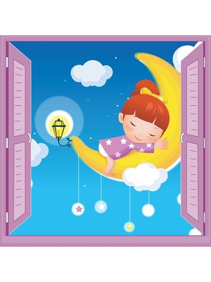 MWX Teknoloji Çocuk Odası Bebek Odası Pencere Poster Duvar Kağıdı Uyku