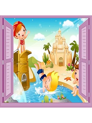 MWX Teknoloji Çocuk Odası Bebek Odası Pencere Poster Duvar Kağıdı Tatil