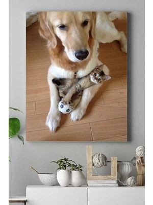 MWX Teknoloji (PSTER16517) Kedi Köpek Hayvan Kanvas Tablo 21 x 30