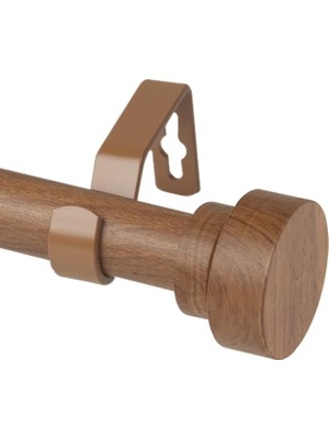 MWX Teknoloji Rod Desyne W100-37-48W3 2,54 cm Bonnet Ahşap Tekli Perde Çubuğu, 48-84 Inç, Kestane