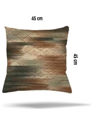 MWX Teknoloji Pelangi Yaprak Desenli Etnik Gizli Fermuarlı Yastık Kılıfı Kırlent Kılıfı Koltuk Yastık Kılıfı, Haki-Kahve 45 x 45