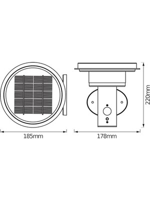 MWX Teknoloji Style Solar Double Duvar Lambası, Paslanmaz Çelik, 6 W, Siyah, Tek Boy