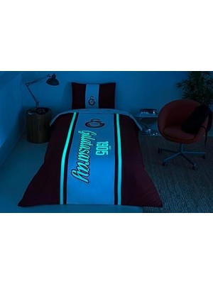 MWX Teknoloji Taç 1905 Glow Standart Pamuk Nevresim Takımı, Kırmızı, Tek Kişilik