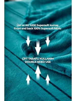MWX Teknoloji Yumuşak Çift Kişilik Battaniye 180X230 cm Turkuaz