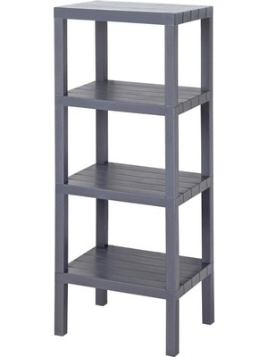 MWX Teknoloji 4 Katlı Köşe Rafı | Banyo, Mutfak ve Kiler Için Yer Tasarruflu Organizer | Çok Amaçlı Plastik Raf | 4 Farklı Renk Seçeneği (38X29X100CM) (Gri)