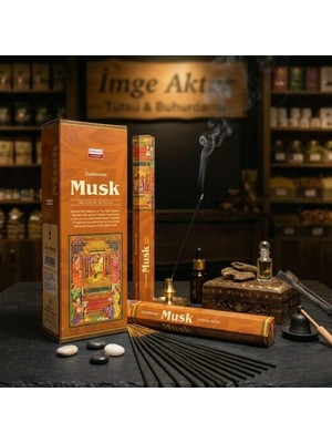 İmge Aktar Darshan Musk (Misk) Çubuk Tütsü (20'li Paket) - Mistik ve Kalıcı 