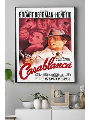 MWX Teknoloji (PSTER15492) Casablanca-Kazablanka Film Afişi Kanvas Tablo 21 x 30