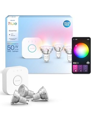 MWX Teknoloji Hue 3'lü GU10 Spot Başlangıç Seti 345 Lumen
