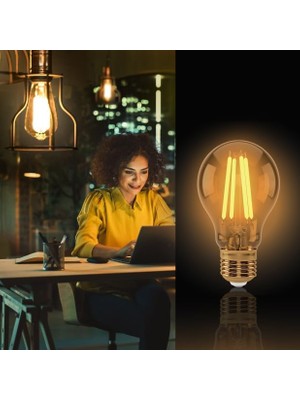 MWX Teknoloji E27 Fil Lamba, Sarı Işık 4W 360LM 2000K Gold