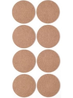 MWX Teknoloji Kahverengi 8 Adet Yapışkanlı, Masa, Koltuk Altı Parke Koruma Keçesi, Yuvarlak, 5,5 cm
