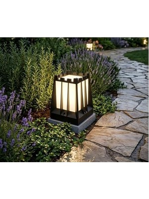 MWX Teknoloji Ultra Set Üstü Bahçe Aydınlatma Armatürü - 27 cm Zita Dış Mekan Bahçe Lambası - E27 Duy IP54 Su Geçirmez Siyah - Yanmaz Kırılmaz Gövde (Ampul Hariç)