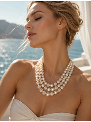 Solare Accessories Çoklu Inci Kolye