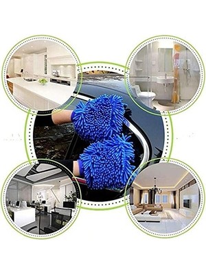 Sayemons 4 Set Su Geçirmez Mikrofiber Yıkama Eldiveni, Araç Yıkama Eldiveni, Temizleme Bezi, Temizlik Bezi, Araç Bakımı, Parlatma Eldiveni, Bakım Eldiveni, Araba Yıkama, Motosiklet, 21 x 16 Cm, 4 Renk