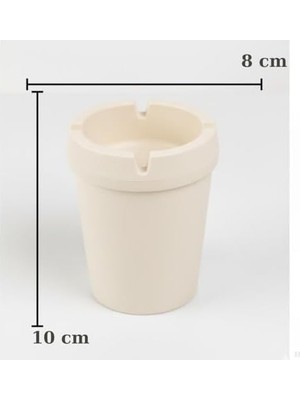 Sayemons Krem Modern Küllük | Duman Kanallı | Plastik | 10 cm Yükseklik | Ev, Balkon, Ofis Kullanımı