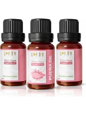 Sayemons 3lü Avantajlı Set Lofty Pudra Saf Uçucu Yağ (10ML) -%100 Doğal Esansiyel Yağ | Buhurdanlık, Difüzör ve Oda Kokusu Için Ferahlatıcı Etki