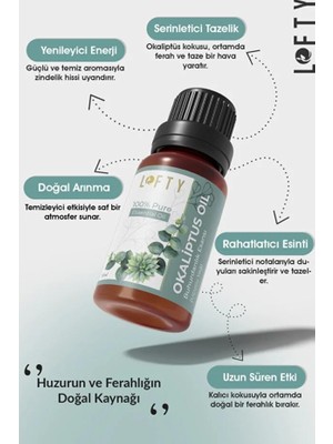 Sayemons Lofty Okaliptus Saf Uçucu Yağ (10ML) -%100 Doğal Esansiyel Yağ | Uyku, Rahatlama ve Aromaterapi Için Buhurdanlık ve Difüzör Yağı