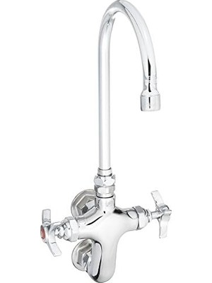 Sayemons T&s B-0316 Duvara Monte Döner Gooseneck Dikey Çift Kiler Musluk Akış Regülatörü ile